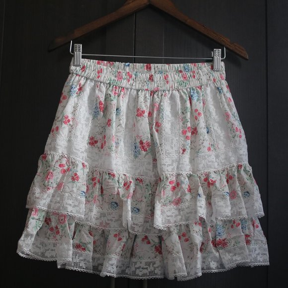 Stellah Dresses & Skirts - NWT Lace Floral Ruffle Vintage Victorian Mini Skirt.